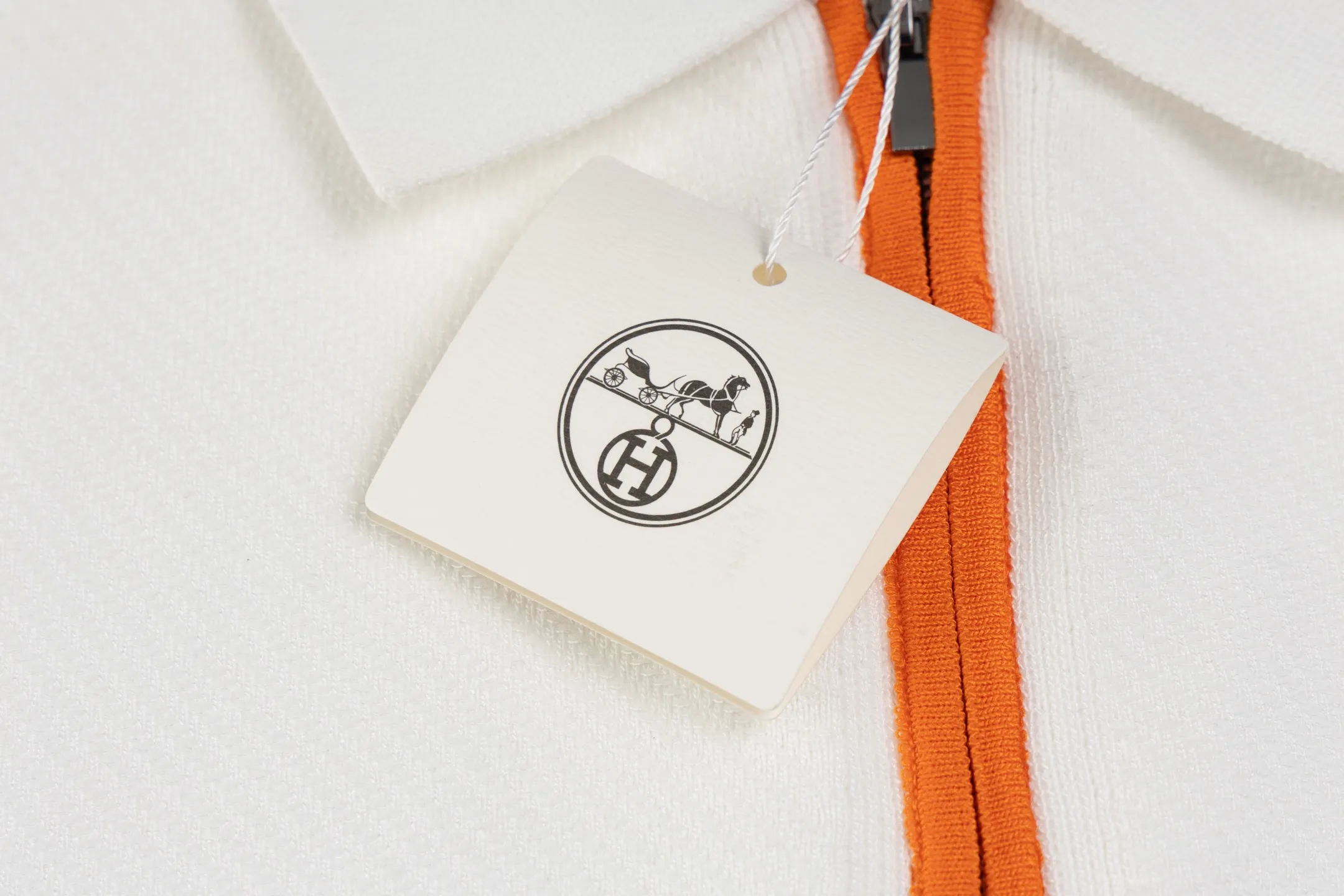HERMES polo ， Retro Same Style T Versatile : White Size：M-3XL